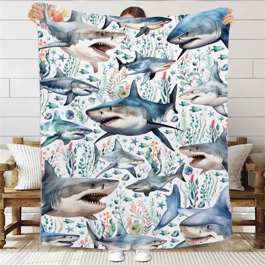 Baby Nursery Ocean - Selimut Motif Hiu Kehidupan Laut, Tema