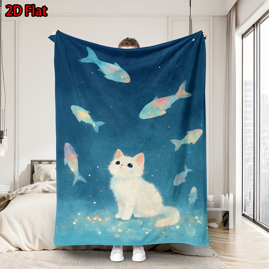 Baby Nursery Ocean - Selimut Plush Bertema Laut dengan Gambar