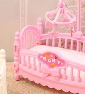 Baby Nursery Artwork - 1:12 Rumah Boneka Miniatur Tempat Tidur