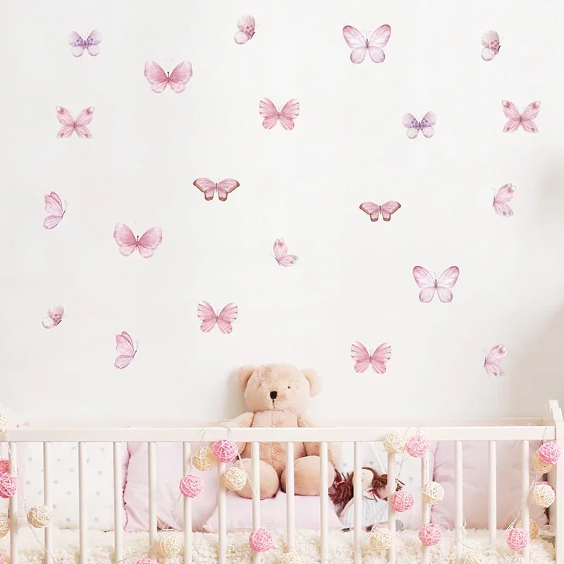 Baby Nursery Water - 17 buah stiker dinding pola kupu-kupu