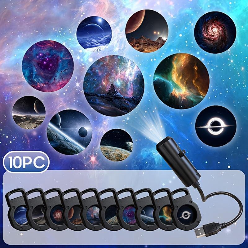 Night Light Projector Stars - Proyektor Bintang Galaksi 10-in-1 dengan Lampu