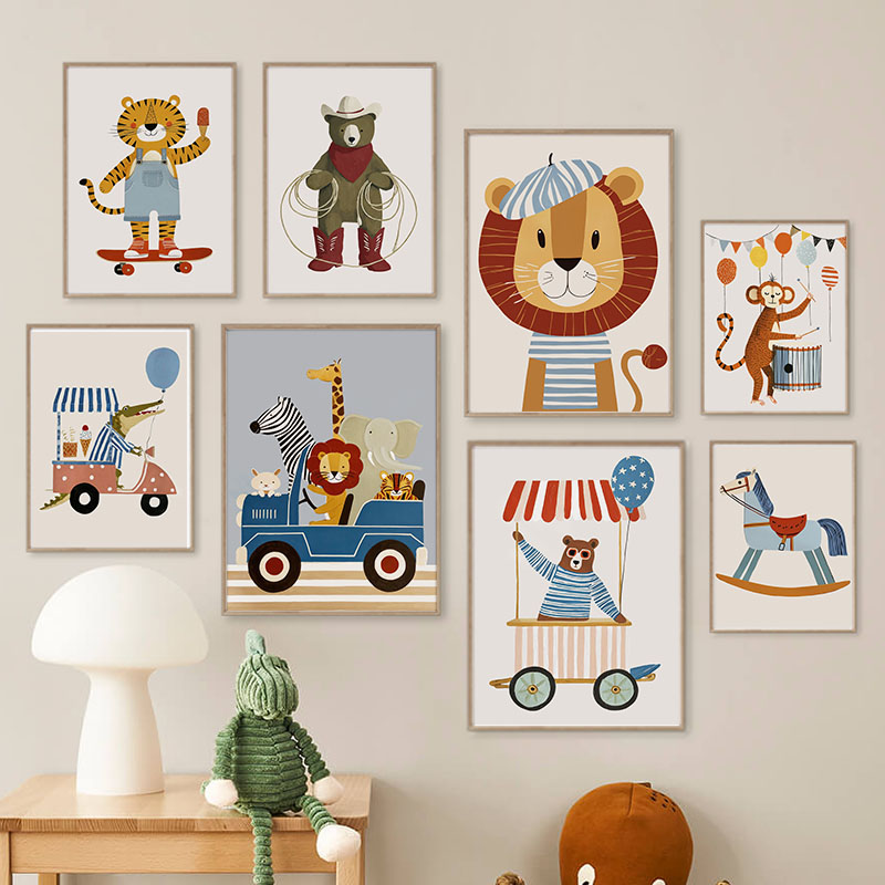 Baby Nursery Artwork - Lukisan Kanvas Seni Dinding Kamar Bayi