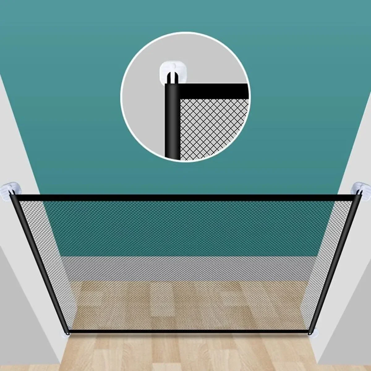 Baby Gate Extra Wide - Pagar hewan peliharaan jaring gerbang keselamatan