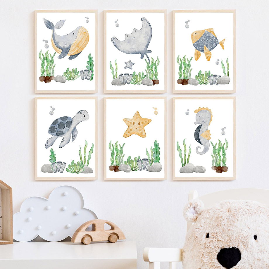 Baby Nursery Ocean - Ikan Setan Paus Kuda Laut Penyu
