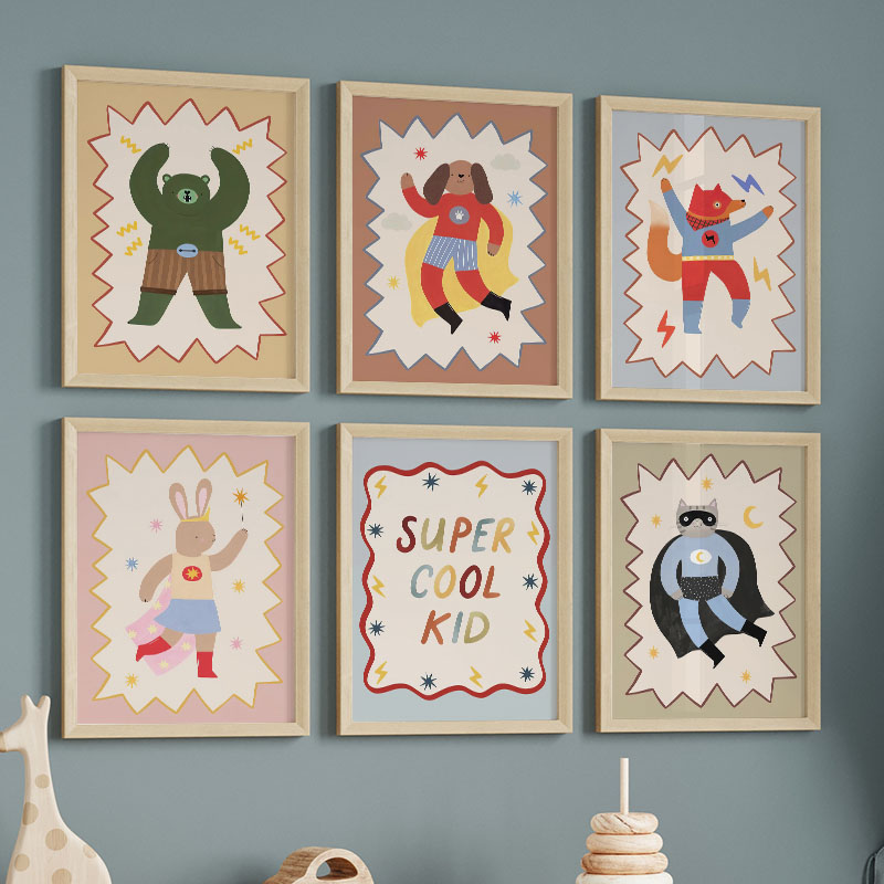 Baby Nursery Artwork - Lukisan Kanvas Seni Dinding Kamar Anak