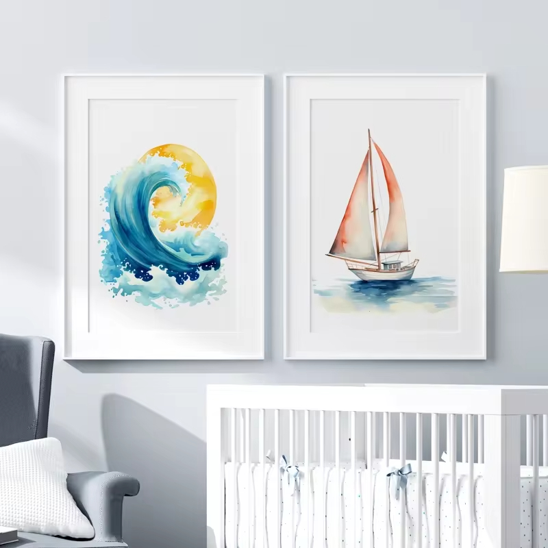 Surf tema laut pembibitan merc - Baby Nursery Ocean ulasan dan harga