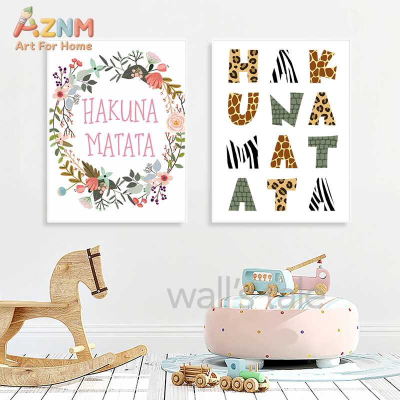 Lukisan Kanvas Dekorasi Seni M - Baby Nursery Girl ulasan dan harga
