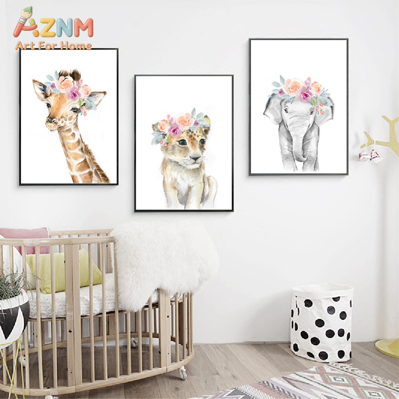 Lukisan Kanvas Dekorasi Seni M - Baby Nursery Girl ulasan dan harga