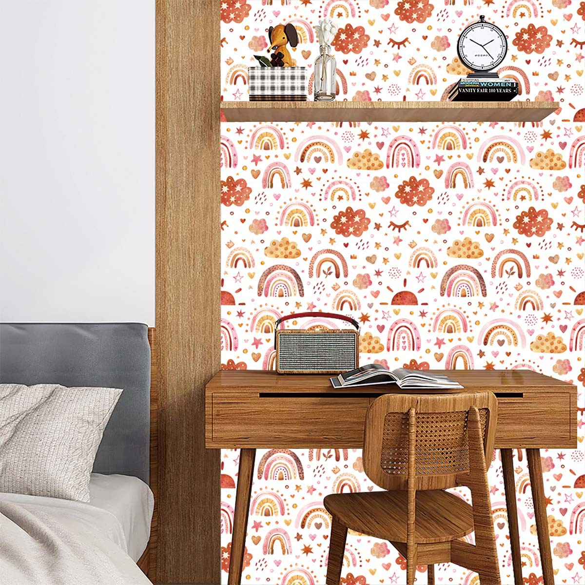 Wallpaper Pelangi Tempel dan L - Baby Nursery Water ulasan dan harga
