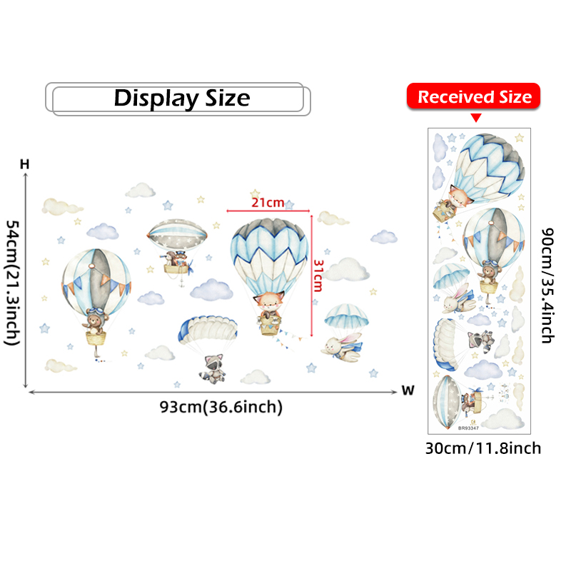 Stiker dinding balon udara hew - Baby Nursery Artwork ulasan dan harga