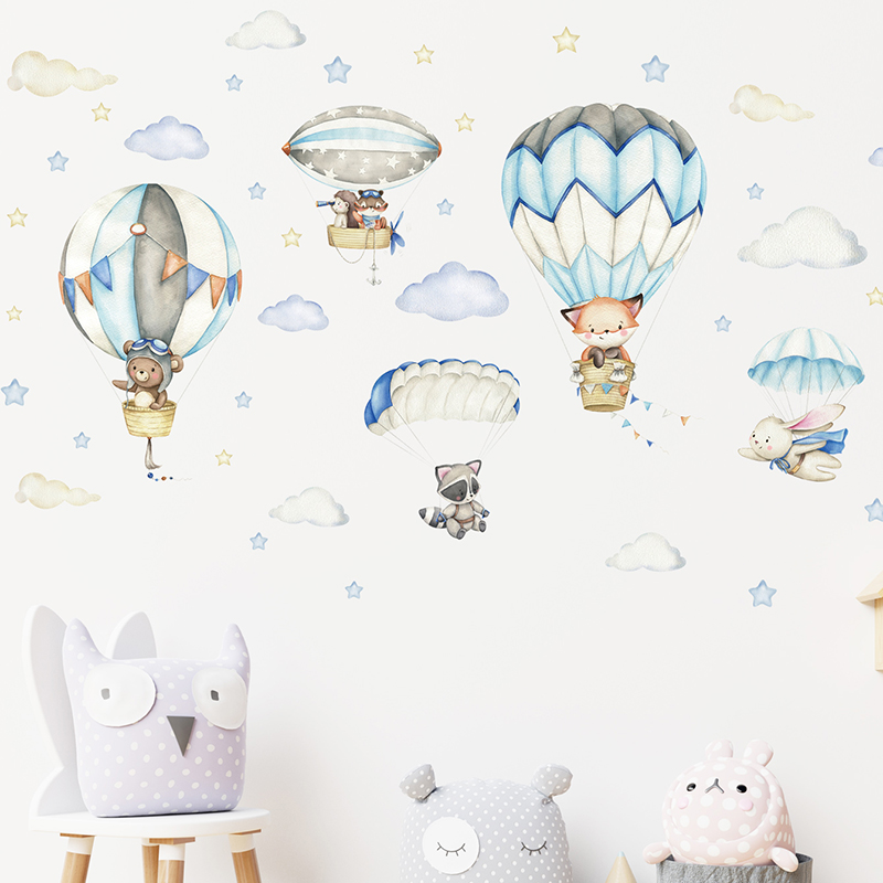 Stiker dinding balon udara hew - Baby Nursery Artwork ulasan dan harga