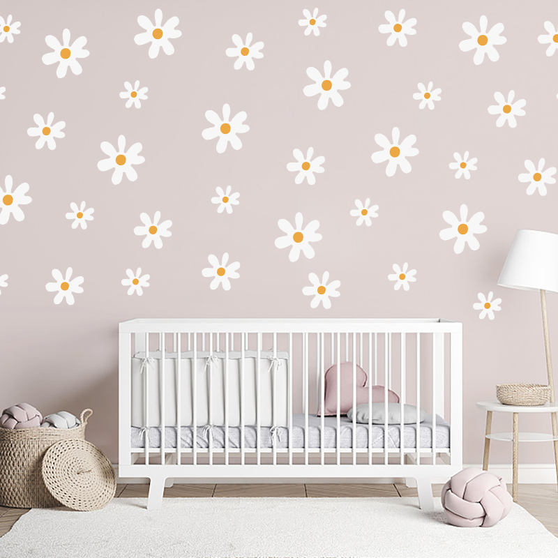 Boho bunga aster stiker dindin - Baby Nursery Diy ulasan dan harga