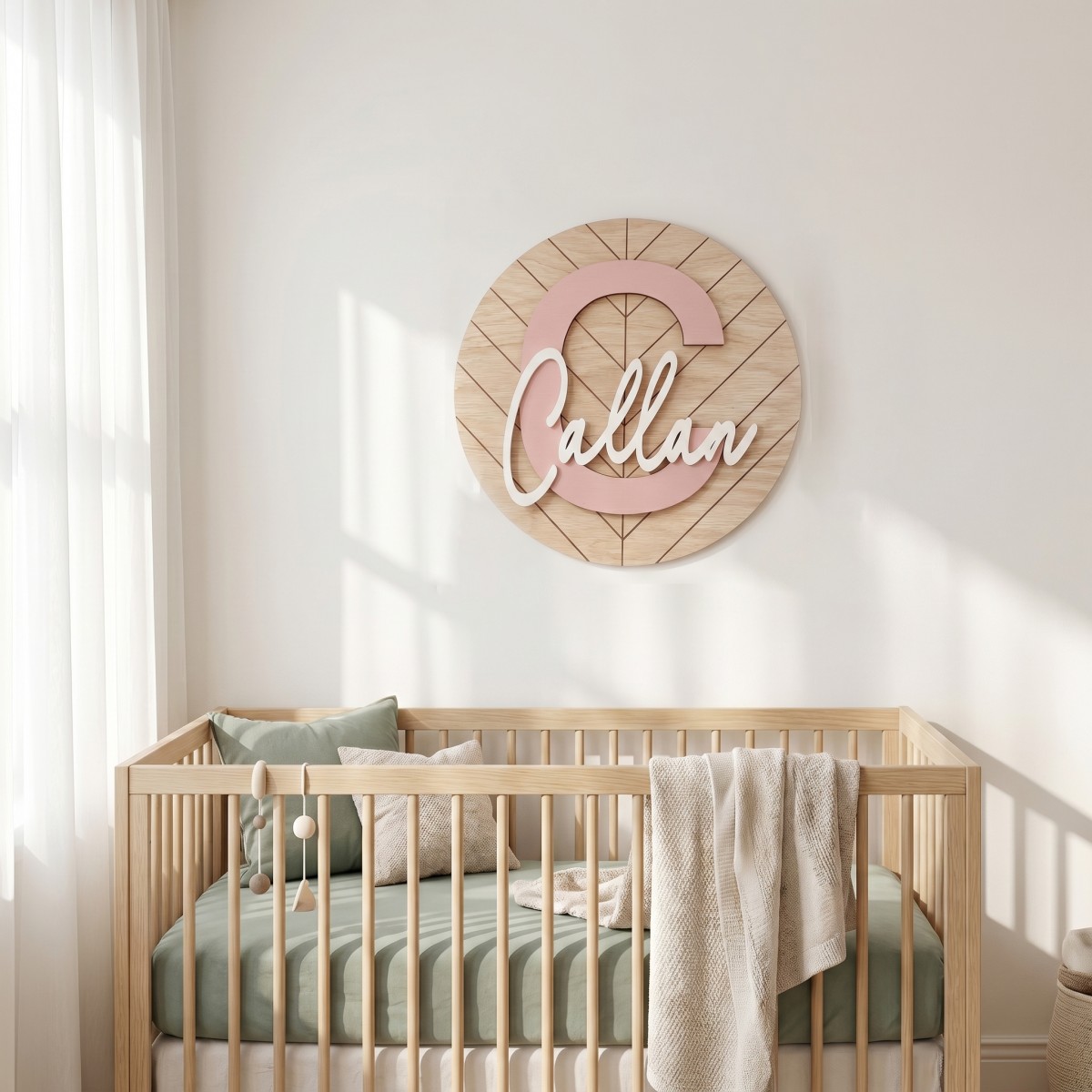 1 Buah Plakat Nama Kayu Geomet - Baby Nursery Diy ulasan dan harga