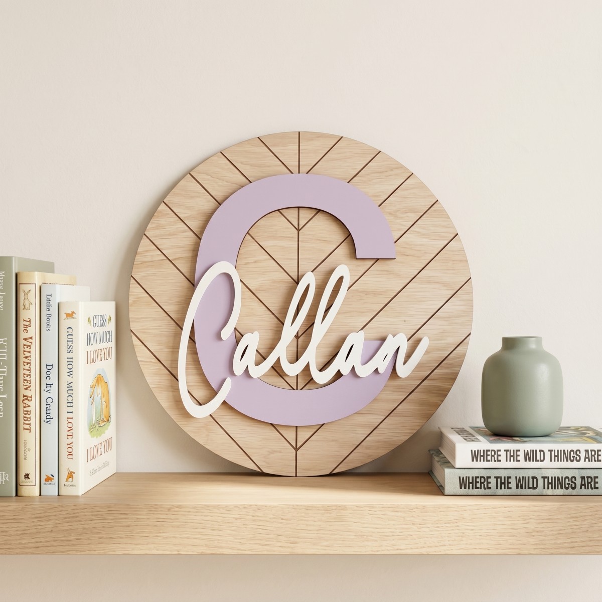1 Buah Plakat Nama Kayu Geomet - Baby Nursery Diy ulasan dan harga