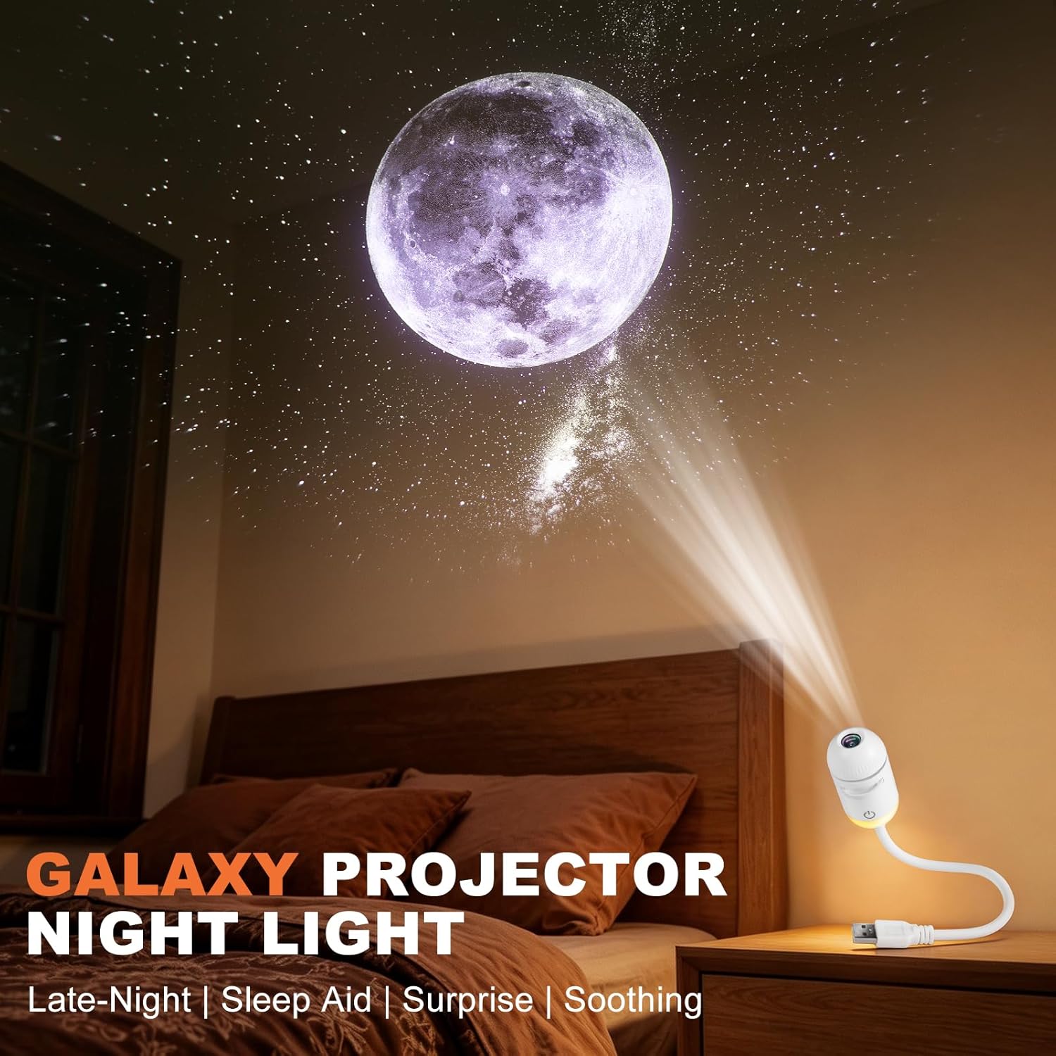Lampu Malam Proyektor Galaksi, - Night Light Projector Stars ulasan dan harga