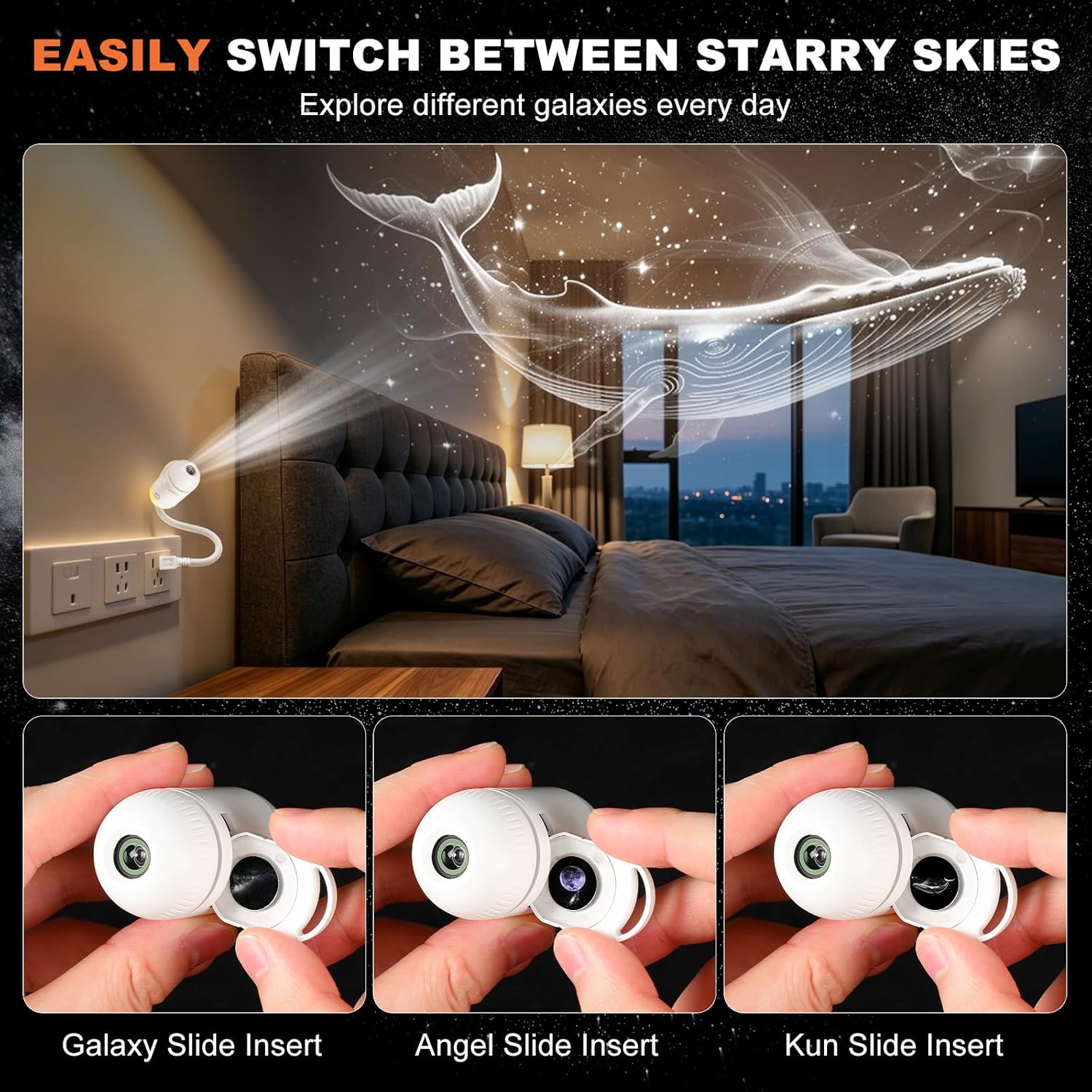 Lampu Malam Proyektor Galaksi, - Night Light Projector Stars ulasan dan harga