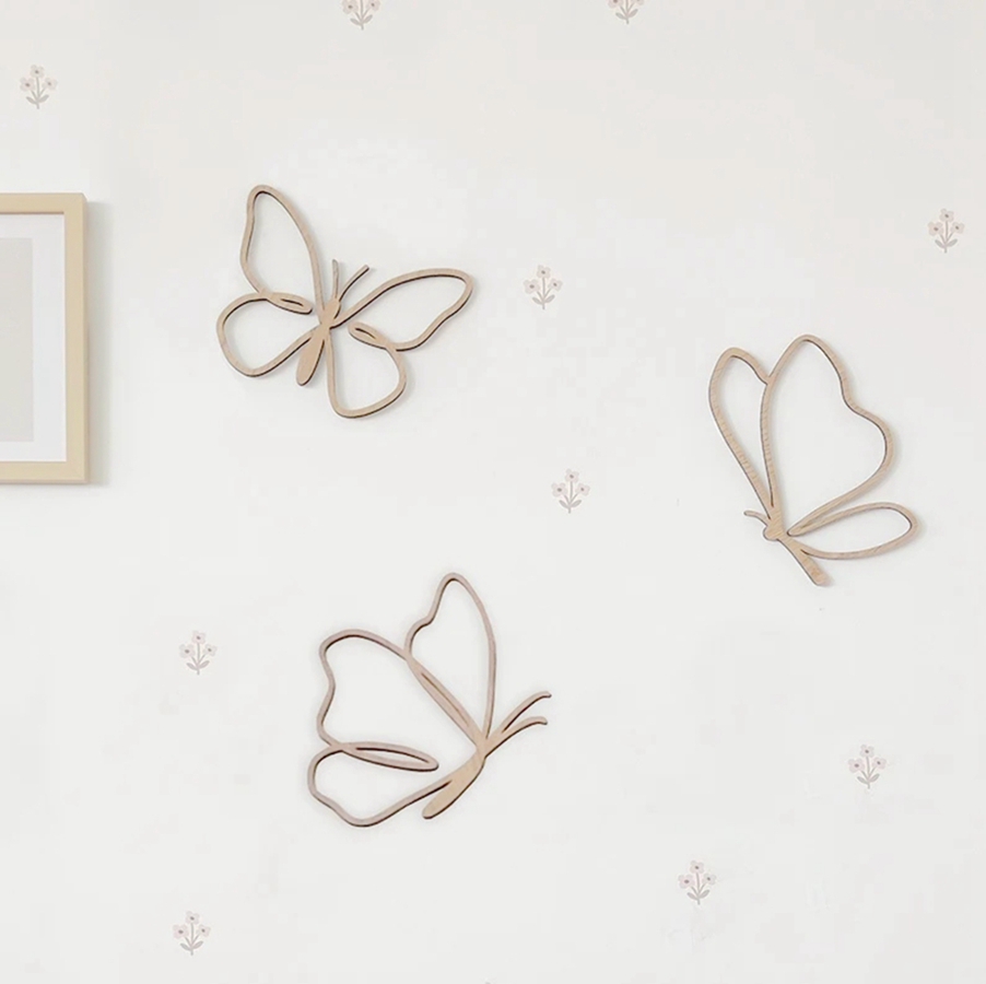 Papan Kayu Kupu-Kupu, Dekorasi - Baby Nursery Artwork ulasan dan harga
