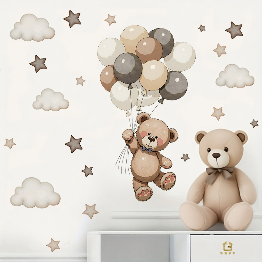 Stiker Dinding Beruang Teddy y - Baby Nursery Artwork ulasan dan harga