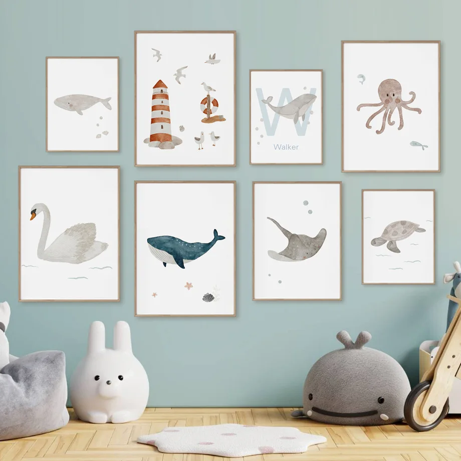Kustom nama paus gurita penyu  - Baby Nursery Ocean ulasan dan harga