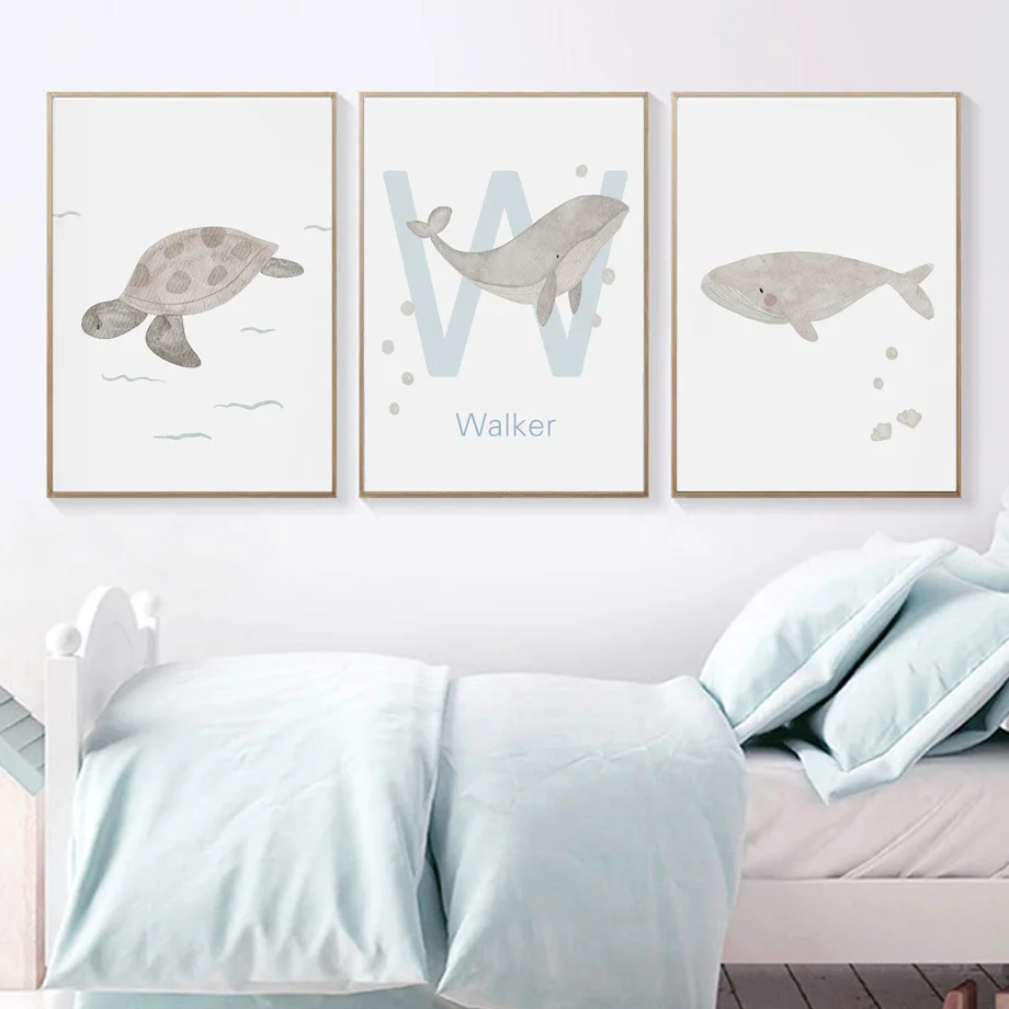 Kustom nama paus gurita penyu  - Baby Nursery Ocean ulasan dan harga
