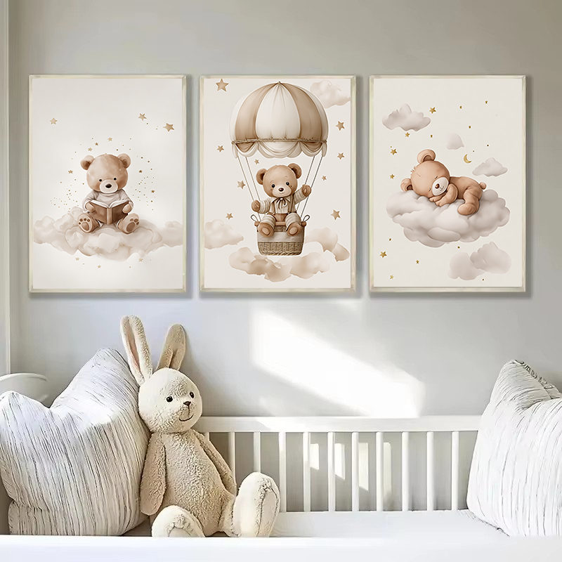 3pcs/set Poster Kanvas Hewan B - Baby Nursery Artwork ulasan dan harga